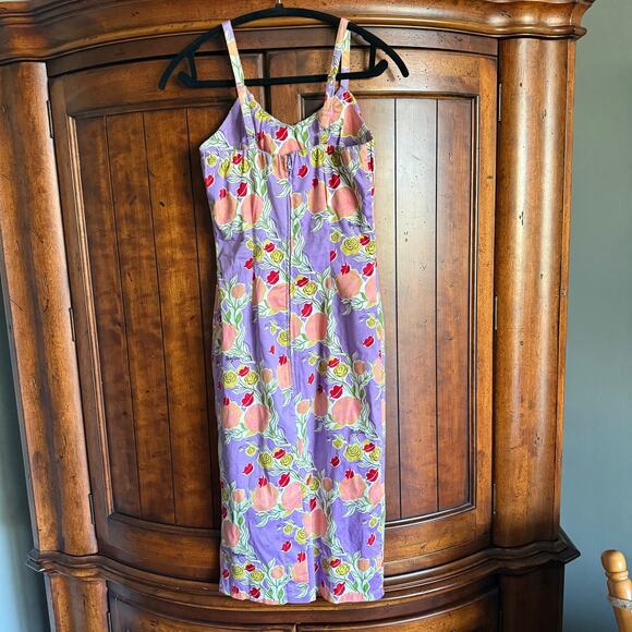 Mary Blair by Pinup Couture Lips and Roses Evangeline Wiggle Dress Medium - Picture 4 of 10